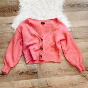 Topshop Pink V-Neck Cardigan